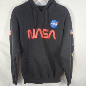 NASA Hoodie Challenger & Columbia Patch Bowery Supply Company Size M (LL-14)